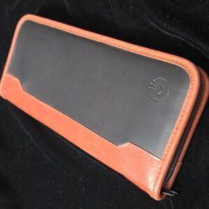 Black and Brown Rolodex Business Card Wallet / Zip Up Binder, NWOT